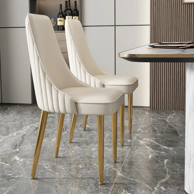Sedia da pranzo Parsons con schienale pelle stile Glam per la casa Clearhalo