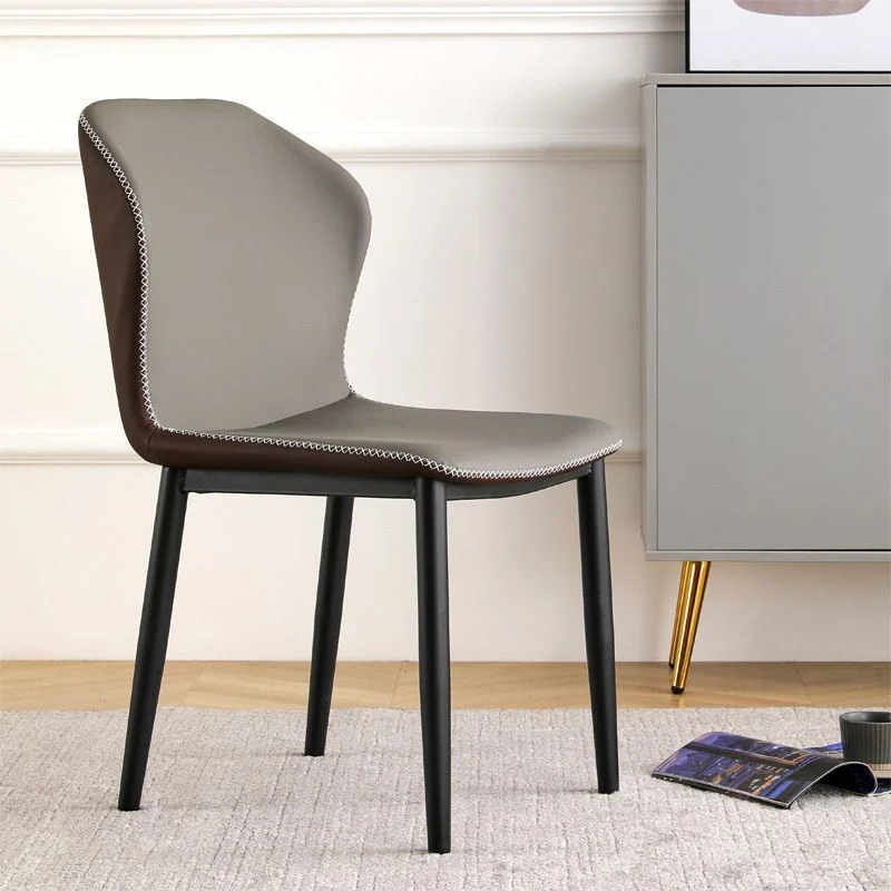 Sedia da pranzo Parsons moderna con struttura laterale metallo, larghezza 17 pollici, per la casa Clearhalo