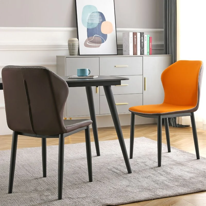 Sedia da pranzo Parsons moderna con struttura laterale metallo, larghezza 17 pollici, per la casa Clearhalo