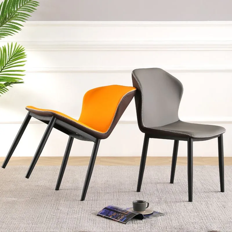 Sedia da pranzo Parsons moderna con struttura laterale metallo, larghezza 17 pollici, per la casa Clearhalo