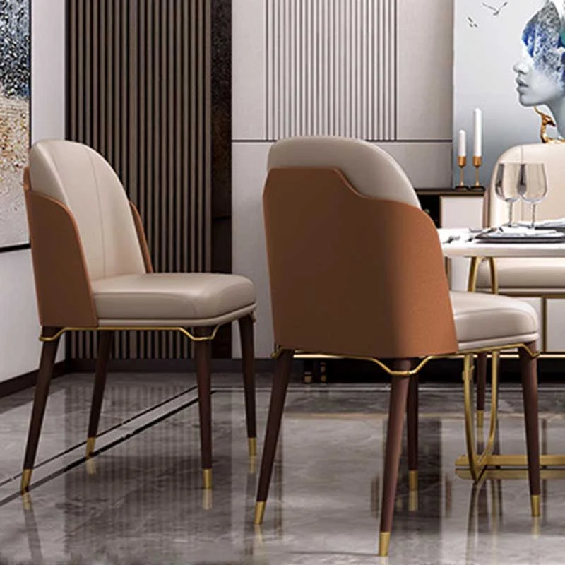 Sedia da pranzo Parsons stile contemporaneo pelle microfibra per la casa Clearhalo