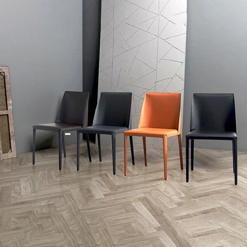 Sedia da pranzo Parsons stile designer pelle di sella con finitura opaca (set di 2) Clearhalo