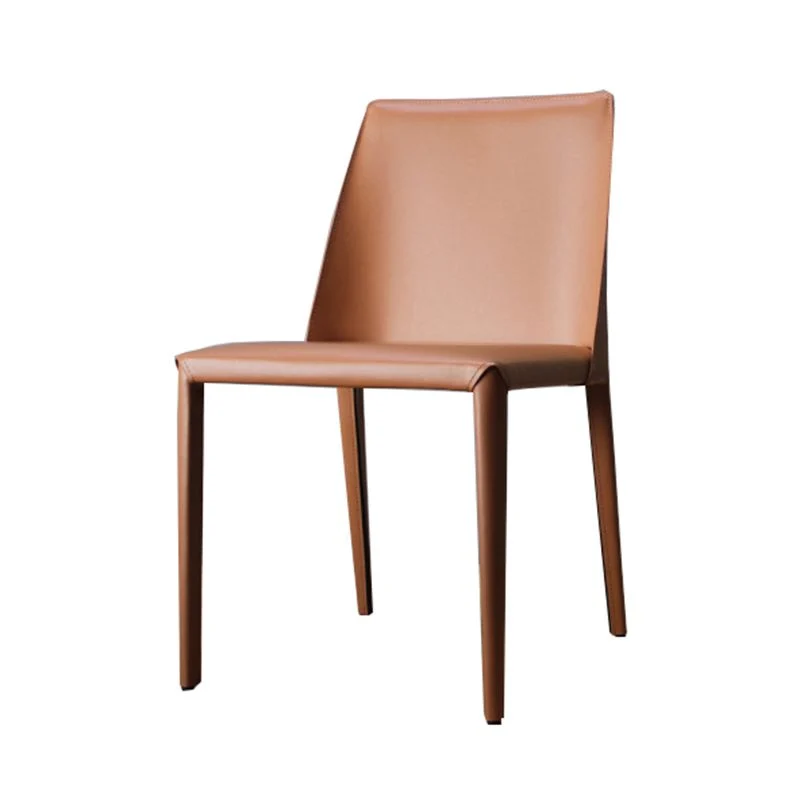 Sedia da pranzo Parsons stile designer pelle di sella con finitura opaca (set di 2) Clearhalo