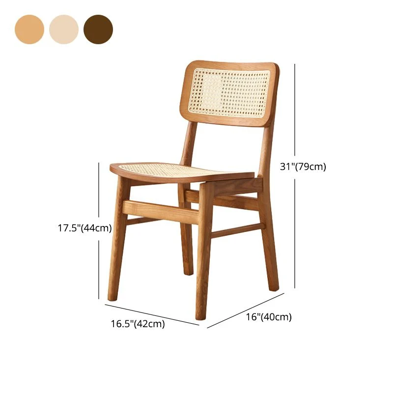 Sedia da pranzo da patio glamour rattan Sedia laterale da pranzo con schienale aperto per sala da pranzo Clearhalo