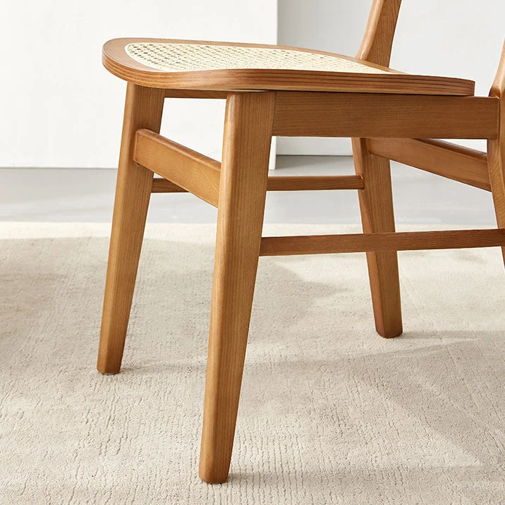 Sedia da pranzo da patio glamour rattan Sedia laterale da pranzo con schienale aperto per sala da pranzo Clearhalo