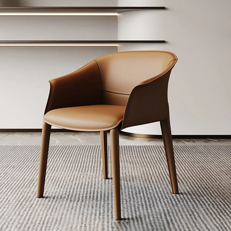 Sedia da pranzo pelle con poltrona stile moderno per uso domestico Clearhalo