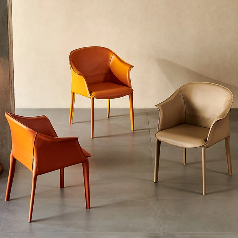 Sedia da pranzo pelle con poltrona stile moderno per uso domestico Clearhalo