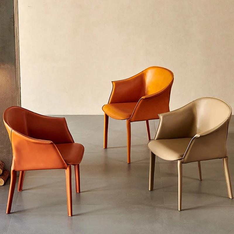 Sedia da pranzo pelle con poltrona stile moderno per uso domestico Clearhalo