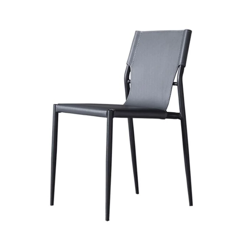 Sedia da pranzo pelle con sedia laterale stile moderno con 4 gambe per uso domestico Clearhalo