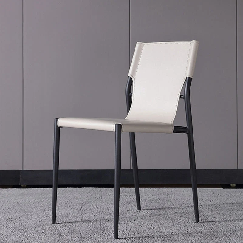 Sedia da pranzo pelle con sedia laterale stile moderno con 4 gambe per uso domestico Clearhalo
