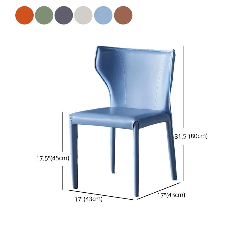 Sedia da pranzo pelle con sedia da pranzo senza braccioli dal design contemporaneo Clearhalo