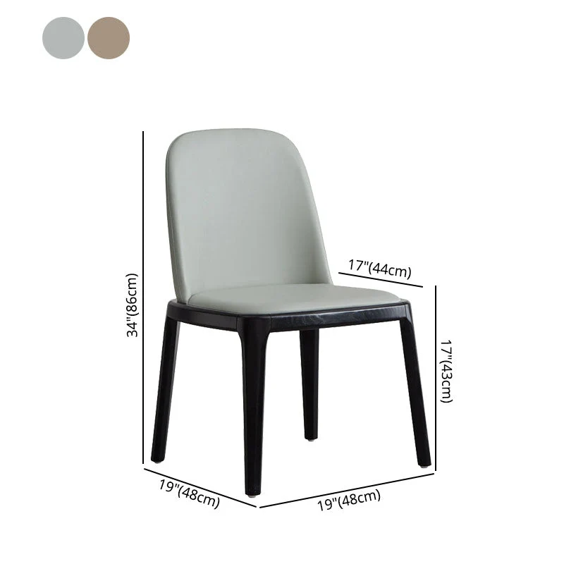 Sedia da pranzo pelle Industrial Home Parsons Side Chair con gambe legno Clearhalo