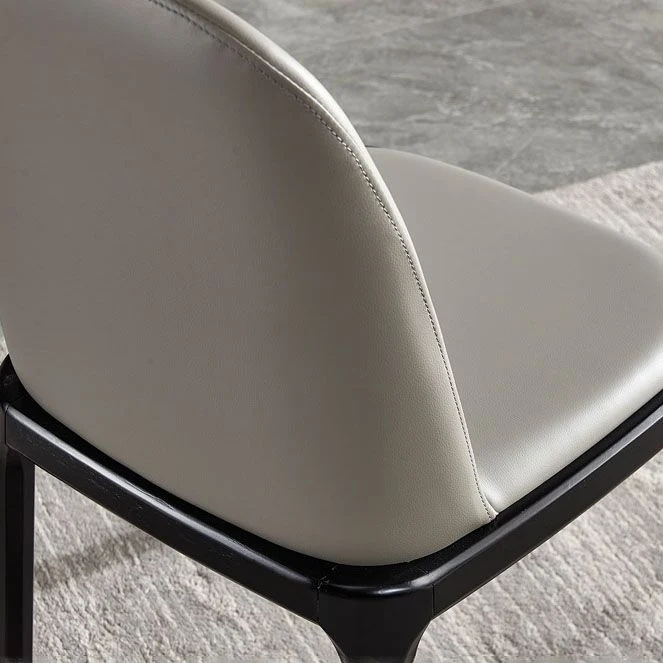 Sedia da pranzo pelle Industrial Home Parsons Side Chair con gambe legno Clearhalo