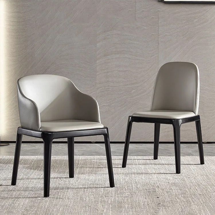 Sedia da pranzo pelle Industrial Home Parsons Side Chair con gambe legno Clearhalo