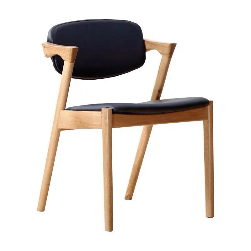 Sedia da pranzo pelle naturale con sedia laterale con schienale aperto per cucina contemporanea Clearhalo