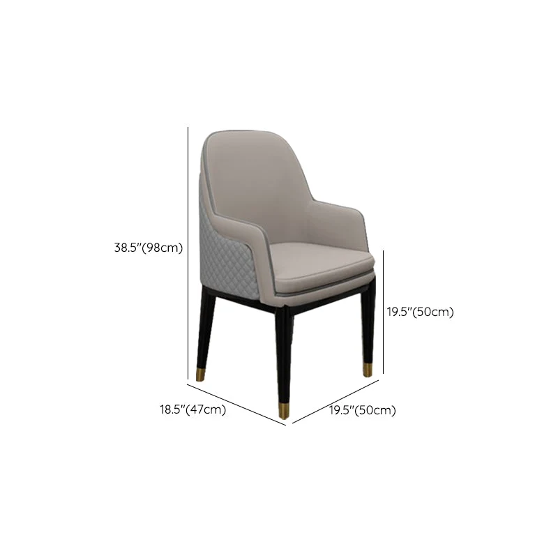 Sedia da pranzo pelle Parsons Arm Chair Glam Style per soggiorno Clearhalo
