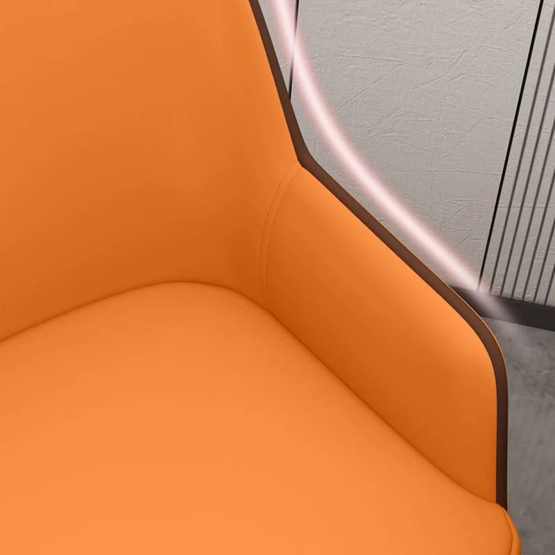 Sedia da pranzo pelle Parsons Arm Chair Glam Style per soggiorno Clearhalo