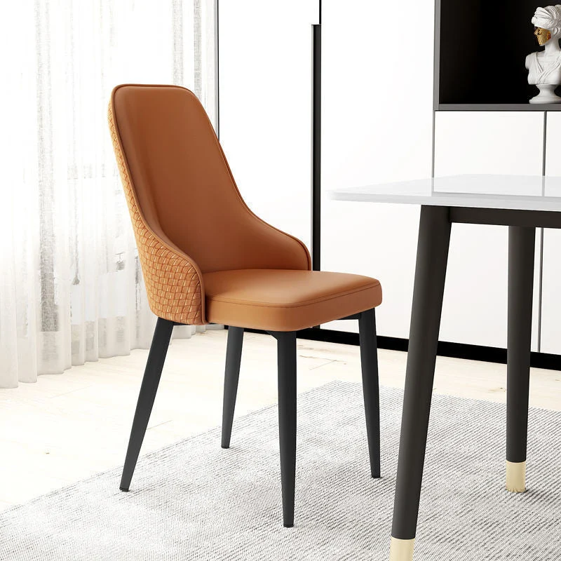Sedia da pranzo pelle Parsons Sedia laterale senza braccioli per ristorante Clearhalo