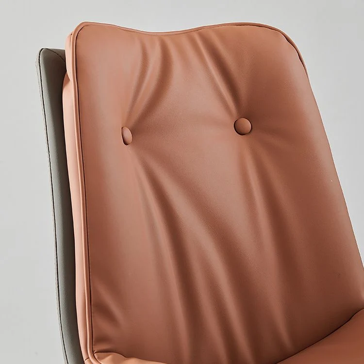 Sedia da pranzo pelle Sedie dal design industriale con schienale massiccio senza braccioli Clearhalo