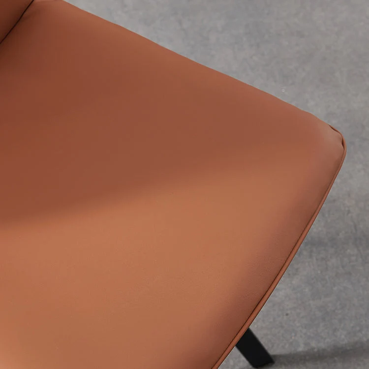 Sedia da pranzo pelle Sedie dal design industriale con schienale massiccio senza braccioli Clearhalo