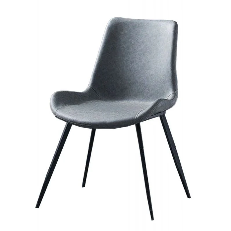 Sedia da pranzo pelle Sedie laterali da pranzo dal design industriale con schienale massiccio Clearhalo
