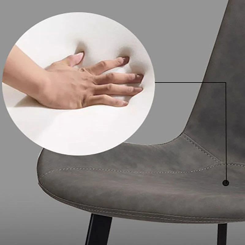 Sedia da pranzo pelle Sedie laterali da pranzo dal design industriale con schienale massiccio Clearhalo