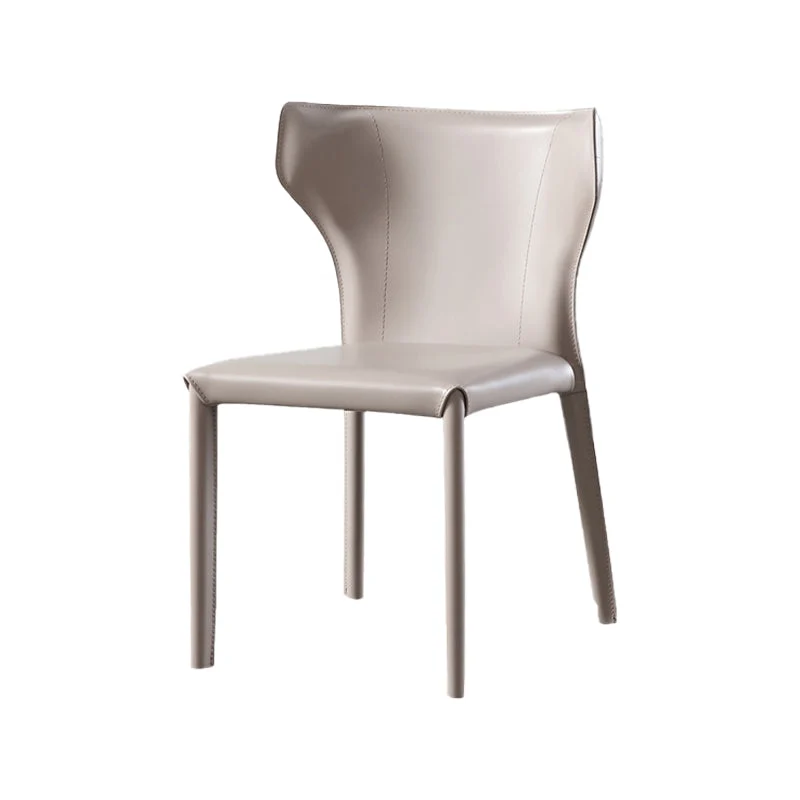 Sedia da pranzo pelle di sella con sedia laterale Wingback da ristorante stile designer Clearhalo