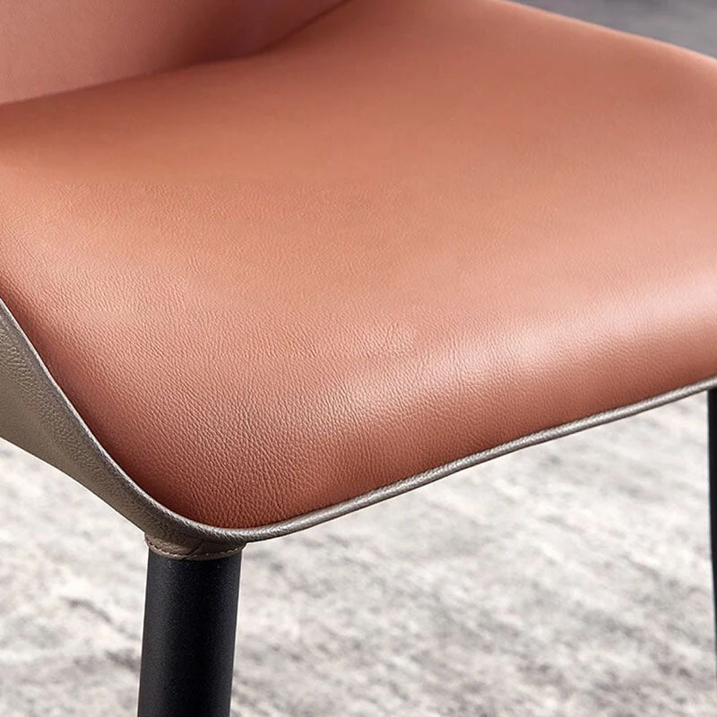 Sedia da pranzo pelle, stile minimalista, con braccioli Parsons Wingback Clearhalo