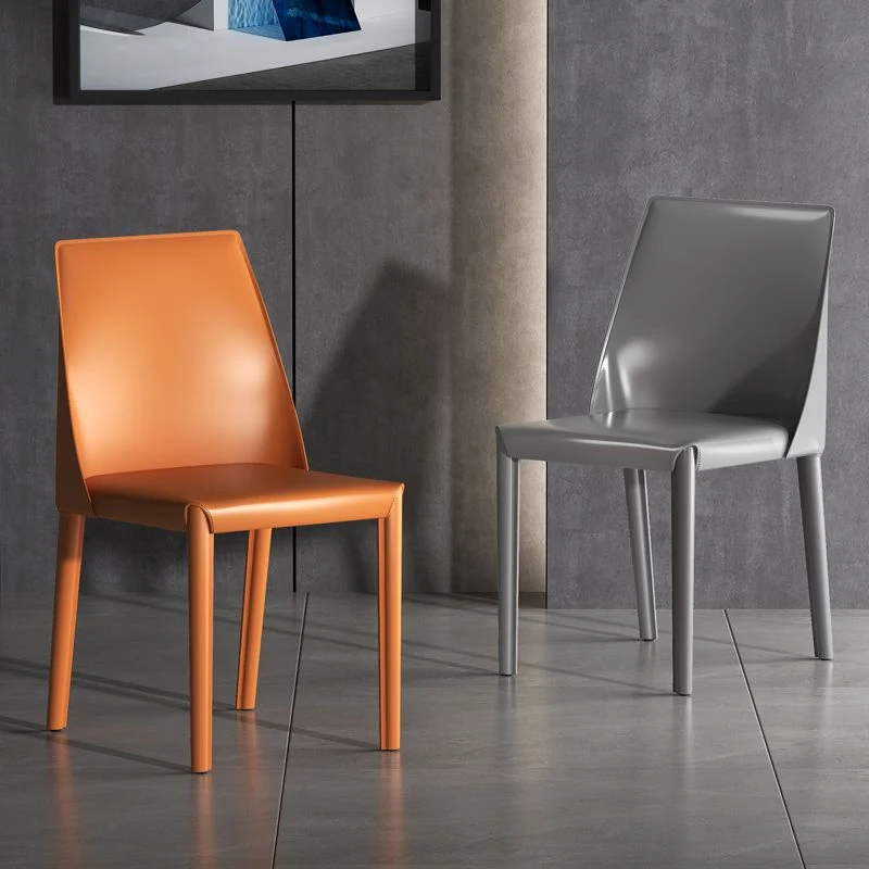 Sedia da pranzo pelle stile moderno, colore opaco, lato cucina, sedia Parsons Clearhalo