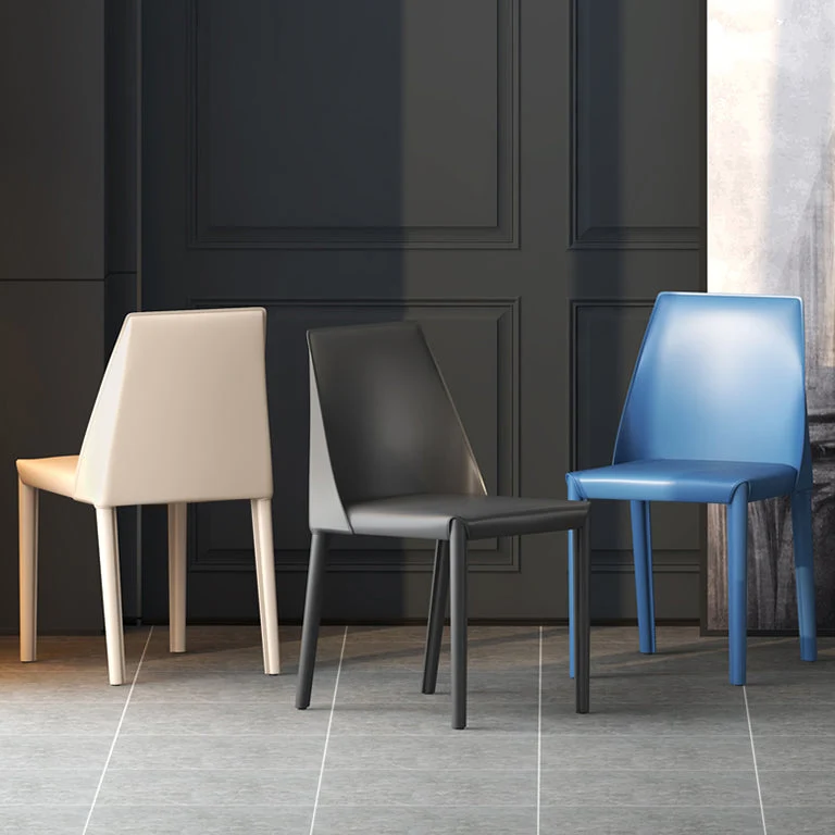 Sedia da pranzo pelle stile moderno, colore opaco, lato cucina, sedia Parsons Clearhalo