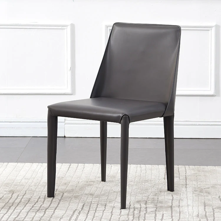 Sedia da pranzo pelle stile moderno, sedia laterale metallo senza braccioli per uso domestico Clearhalo