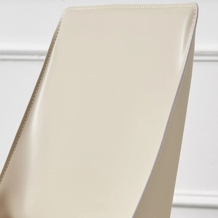 Sedia da pranzo pelle stile moderno, sedia laterale metallo senza braccioli per uso domestico Clearhalo