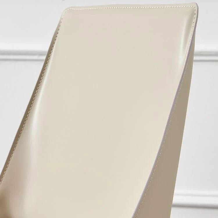Sedia da pranzo pelle stile moderno, sedia laterale metallo senza braccioli per uso domestico Clearhalo