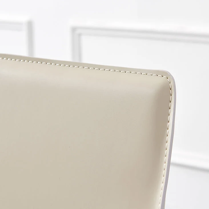 Sedia da pranzo pelle stile moderno, sedia laterale metallo senza braccioli per uso domestico Clearhalo