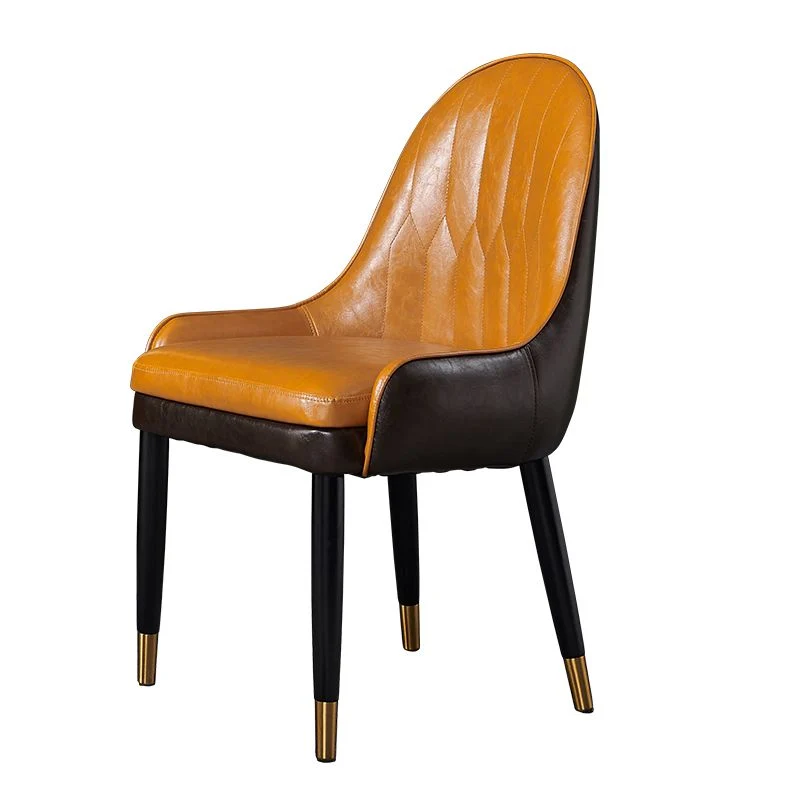 Sedia da pranzo pelle stile nordico glam Sedia Parsons da cucina con gambe legno Clearhalo