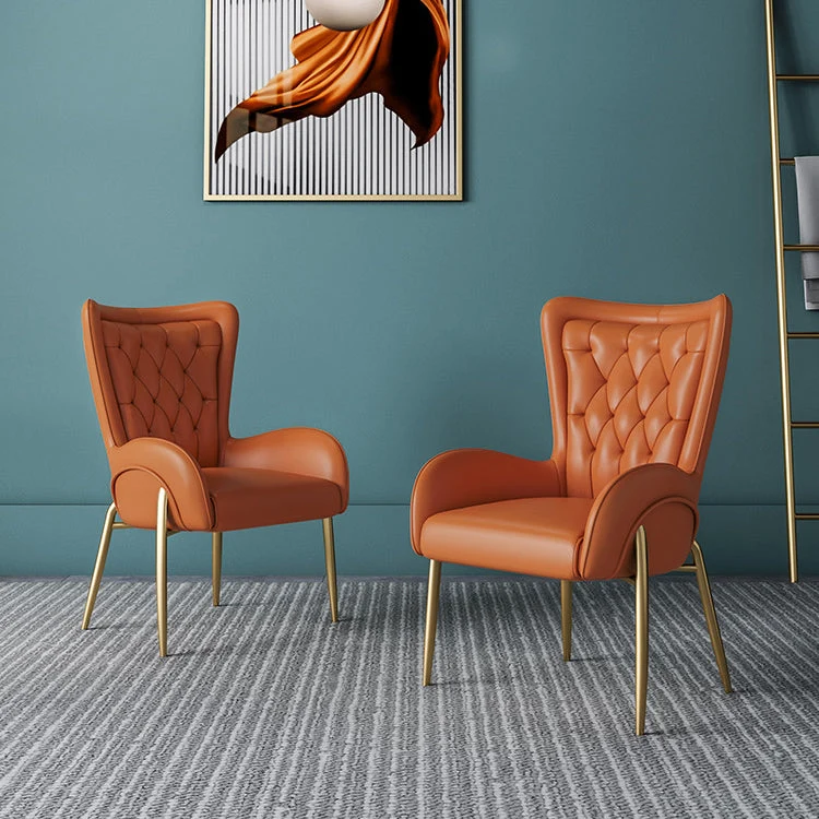 Sedia da pranzo per la casa con schienale alto Parsons stile glamour Clearhalo