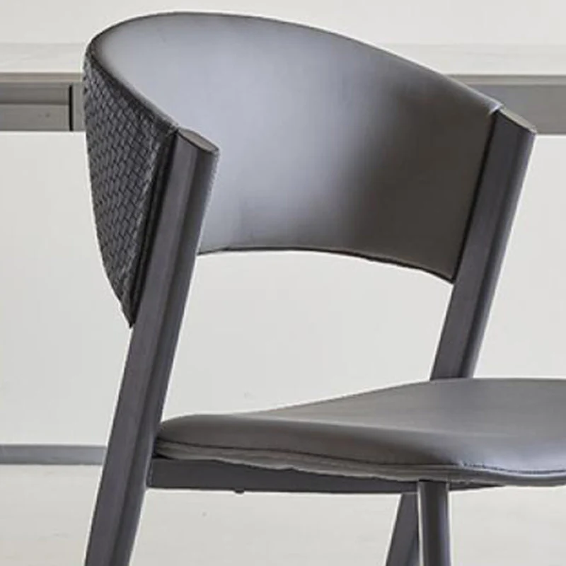 Sedia da pranzo per la casa ecopelle con sedia imbottita industriale senza braccioli Clearhalo