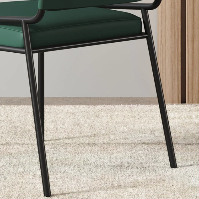 Sedia da pranzo per la casa imbottita con schienale aperto pelle stile moderno Clearhalo