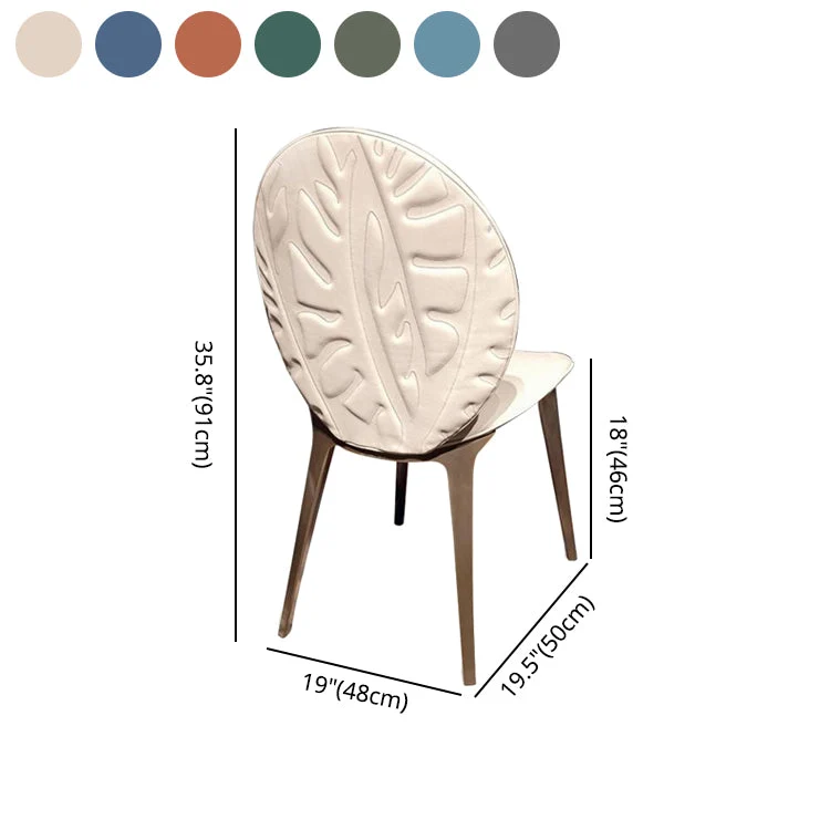 Sedia da pranzo per la casa Sedie da pranzo senza braccioli con gambe metallo (set di 2) Clearhalo