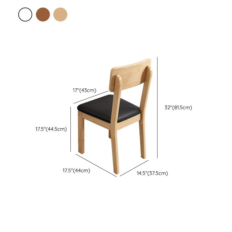 Sedia da pranzo per cucina contemporanea Sedia laterale da pranzo legno con schienale aperto Clearhalo