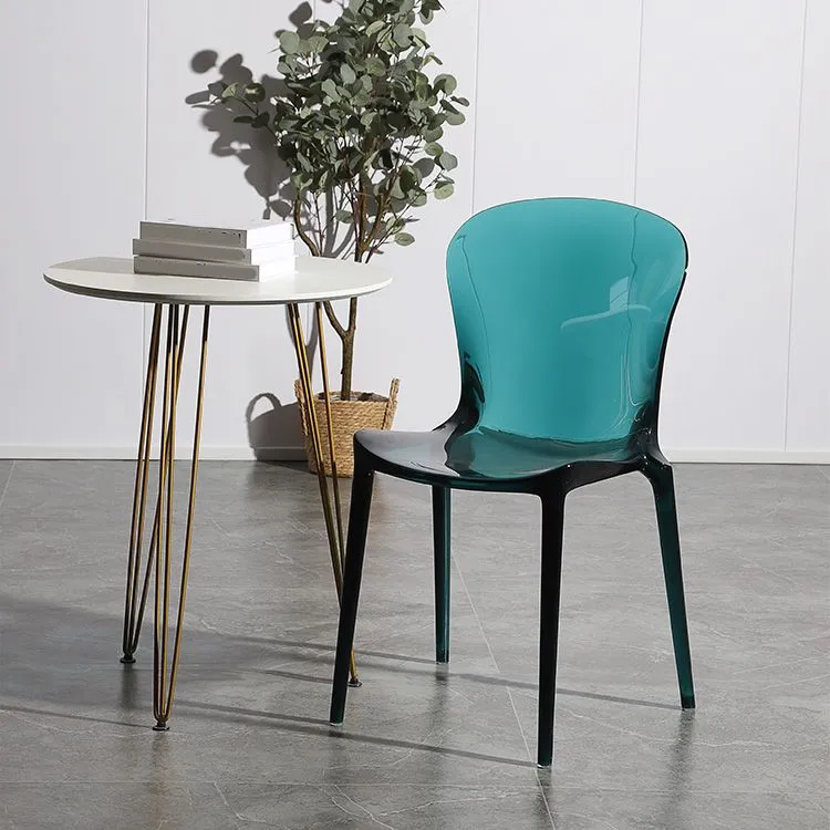 Sedia da pranzo per cucina contemporanea Sedie Parsons plastica Clearhalo