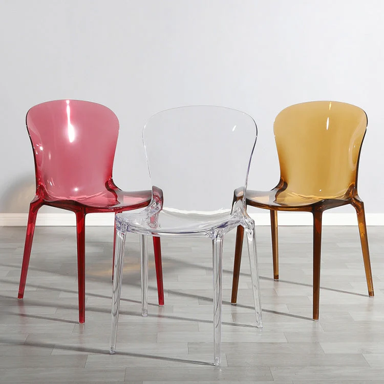 Sedia da pranzo per cucina contemporanea Sedie Parsons plastica Clearhalo