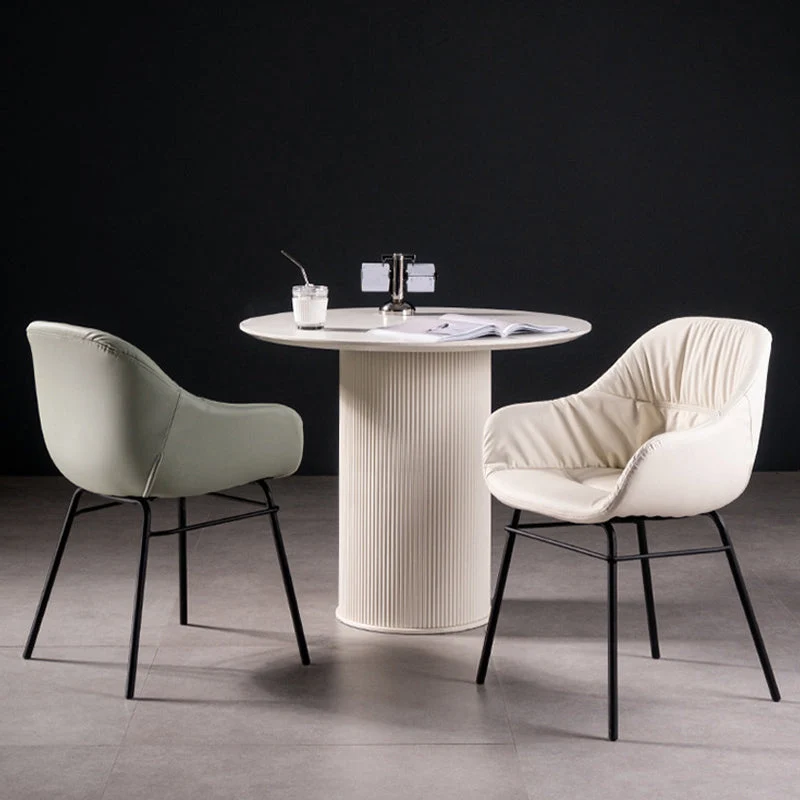 Sedia da pranzo per interni imbottita pelle con poltrona Parsons stile moderno Clearhalo