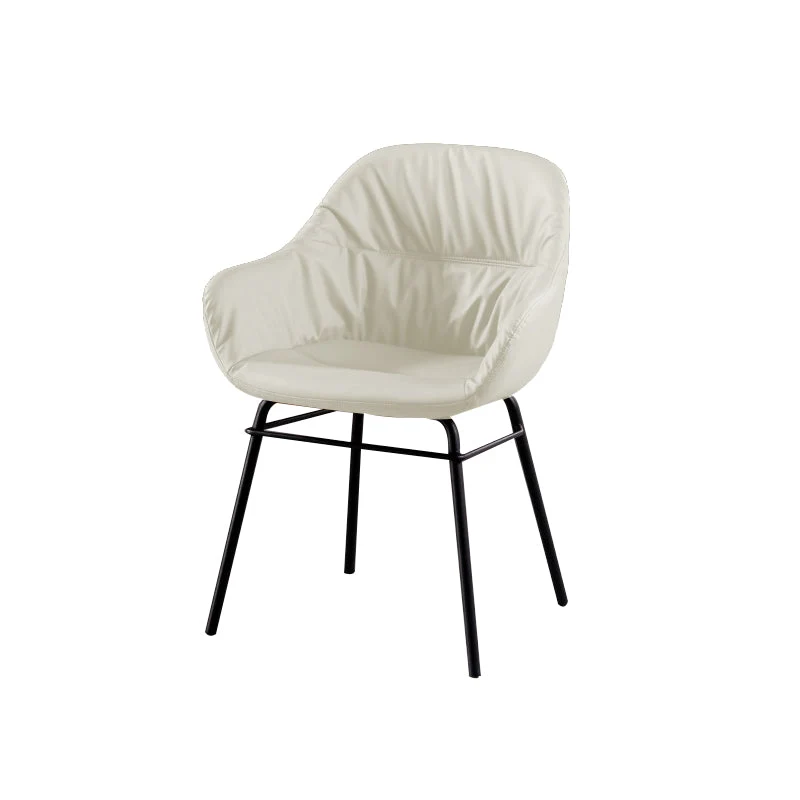 Sedia da pranzo per interni imbottita pelle con poltrona Parsons stile moderno Clearhalo