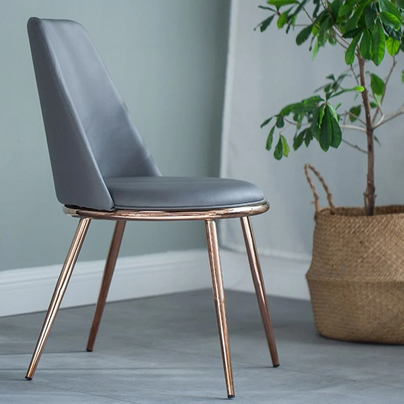 Sedia da pranzo per interni Parsons stile glamour con gambe dorate Clearhalo