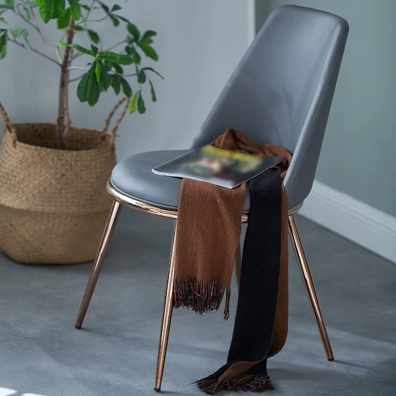 Sedia da pranzo per interni Parsons stile glamour con gambe dorate Clearhalo