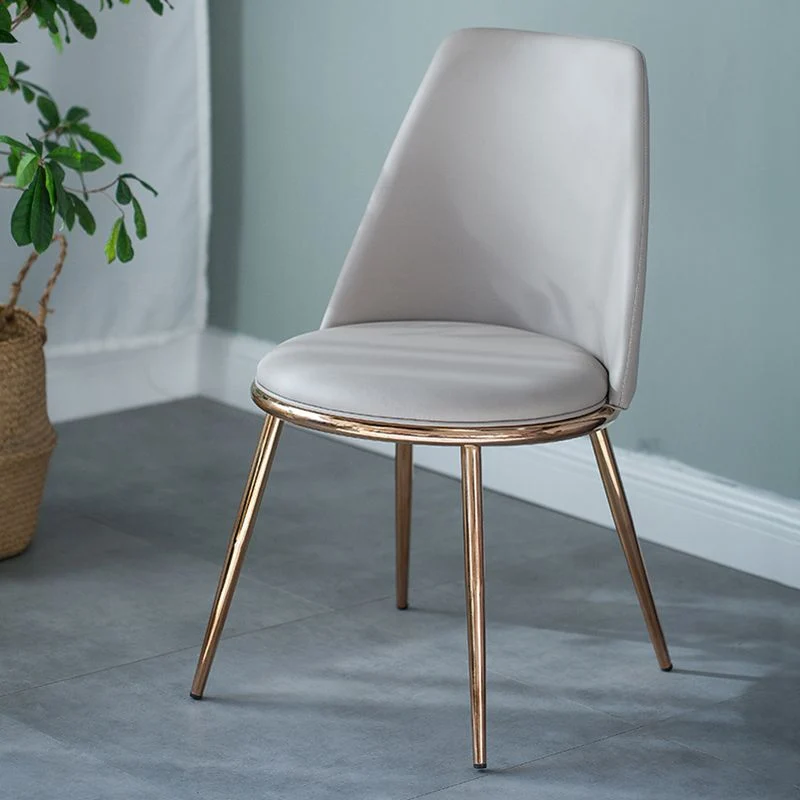 Sedia da pranzo per interni Parsons stile glamour con gambe dorate Clearhalo