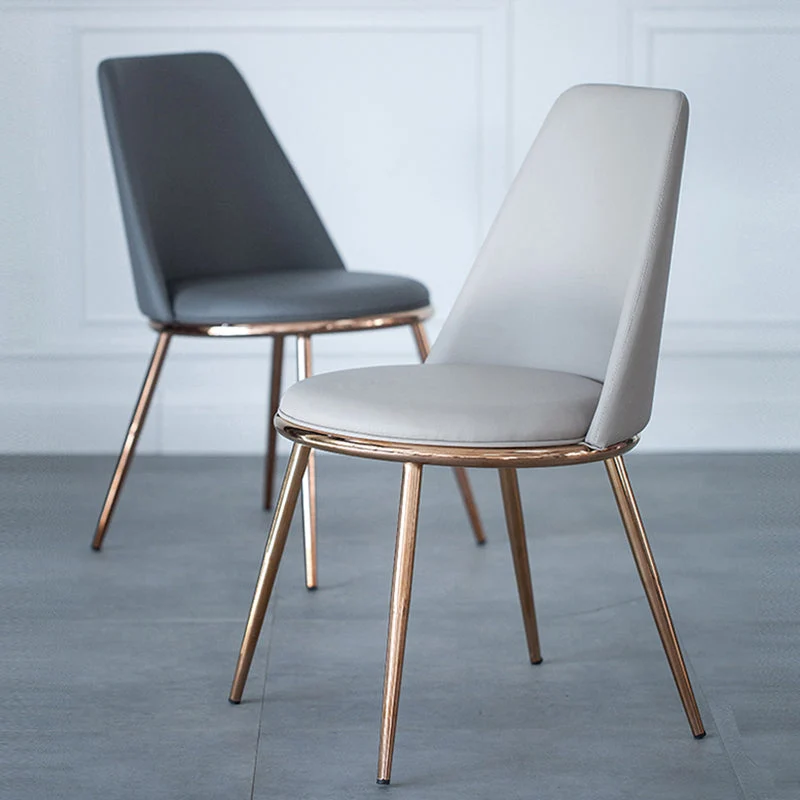 Sedia da pranzo per interni Parsons stile glamour con gambe dorate Clearhalo