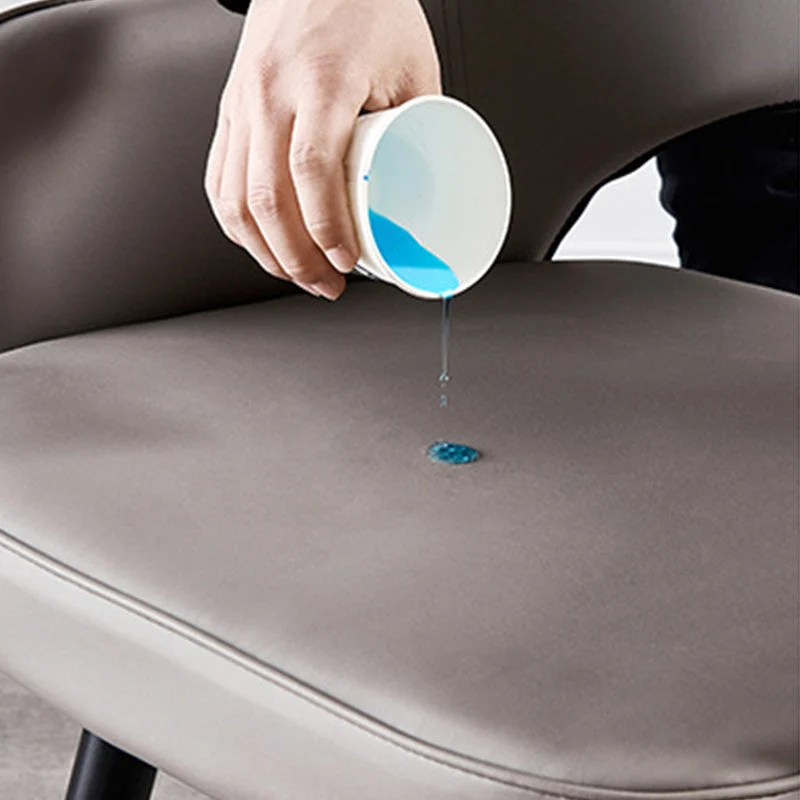 Sedia da pranzo per interni pelle con schienale aperto stile Glam per la casa Clearhalo