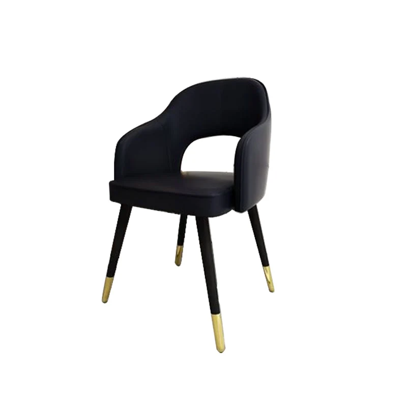 Sedia da pranzo per interni pelle con schienale aperto stile Glam per la casa Clearhalo